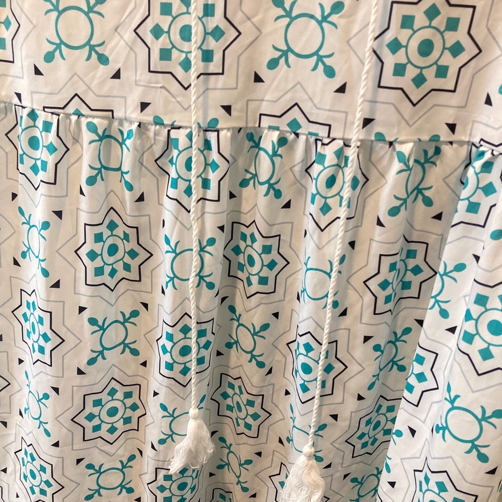 Made with Love Boutique Maxi Dress Cottagecore Blue Print Half Sleeve Small - Picture 4 of 6